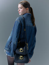 將圖片載入圖庫檢視器 LOEKA Gota M 都會知性黑色馬鞍肩背包