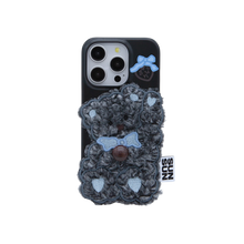 將圖片載入圖庫檢視器 SECOND UNIQUE NAME Oreo黑小熊絨毛手機殼