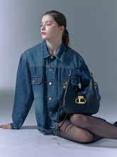 將圖片載入圖庫檢視器 LOEKA Gota M 都會知性黑色馬鞍肩背包