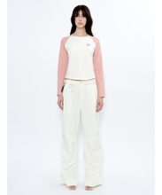 將圖片載入圖庫檢視器 FALLETT Flower Logo 粉色牛角袖T 恤