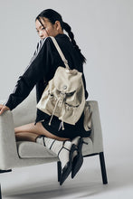 將圖片載入圖庫檢視器 MARHEN.J Scarlet 米白色尼龍束繩背包