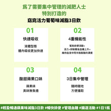 將圖片載入圖庫檢視器 GRN+ 窈窕活力葡萄味減脂3日飲+輕盈暢通蘋果味減脂3日飲