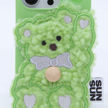 將圖片載入圖庫檢視器 SECOND UNIQUE NAME 甜瓜綠小熊絨毛手機殼