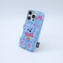 將圖片載入圖庫檢視器 SECOND UNIQUE NAME 蘇打藍小熊絨毛手機殼