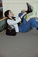 將圖片載入圖庫檢視器 LOEKA Diane 黑色兩用拼接Hobo Bag