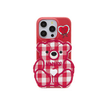 將圖片載入圖庫檢視器 SECOND UNIQUE NAME 紅色格紋小熊手機殼