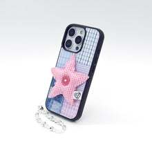 將圖片載入圖庫檢視器 SECOND UNIQUE NAME 格紋拼接粉色星星手機殼