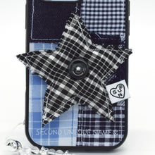 將圖片載入圖庫檢視器 SECOND UNIQUE NAME 格紋拼接黑色星星手機殼