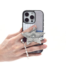 將圖片載入圖庫檢視器 SECOND UNIQUE NAME 格紋拼接白色星星手機殼