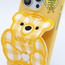 將圖片載入圖庫檢視器 SECOND UNIQUE NAME 黃色格紋小熊手機殼