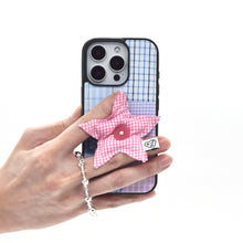 將圖片載入圖庫檢視器 SECOND UNIQUE NAME 格紋拼接粉色星星手機殼