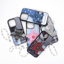 將圖片載入圖庫檢視器 SECOND UNIQUE NAME 格紋拼接紅色星星手機殼