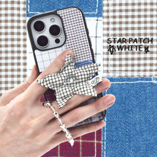 將圖片載入圖庫檢視器 SECOND UNIQUE NAME 格紋拼接白色星星手機殼