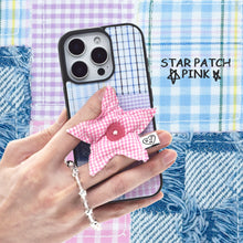 將圖片載入圖庫檢視器 SECOND UNIQUE NAME 格紋拼接粉色星星手機殼