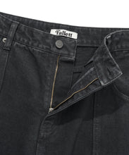 將圖片載入圖庫檢視器 FALLETT Pigment Curved 黑色壓線長褲