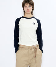 將圖片載入圖庫檢視器 FALLETT Flower Logo 深藍色牛角袖T 恤