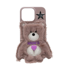 將圖片載入圖庫檢視器 SECOND UNIQUE NAME 拿鐵棕絨毛熊熊手機殼