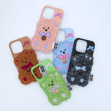 將圖片載入圖庫檢視器 SECOND UNIQUE NAME 甜瓜綠小熊絨毛手機殼
