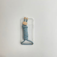 將圖片載入圖庫檢視器 ARNO 可拆式 編繩背帶透明手機殼_天空灰