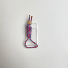 將圖片載入圖庫檢視器 ARNO 可拆式 編繩背帶透明手機殼_亮彩珊瑚