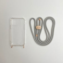 將圖片載入圖庫檢視器 ARNO 可拆式 編繩背帶透明手機殼_大理石銀