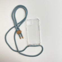 將圖片載入圖庫檢視器 ARNO 可拆式 編繩背帶透明手機殼_天空灰