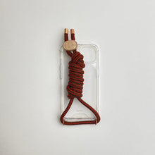 將圖片載入圖庫檢視器 ARNO 可拆式 編繩背帶透明手機殼_卡其紅