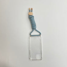 將圖片載入圖庫檢視器 ARNO 可拆式 編繩背帶透明手機殼_天空灰