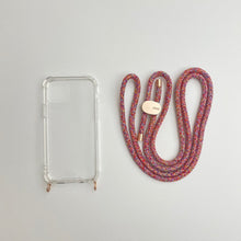 將圖片載入圖庫檢視器 ARNO 可拆式 編繩背帶透明手機殼_彩虹紅色