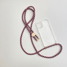 將圖片載入圖庫檢視器 ARNO 可拆式 編繩背帶透明手機殼_玫瑰紫