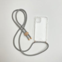 將圖片載入圖庫檢視器 ARNO 可拆式 編繩背帶透明手機殼_大理石銀