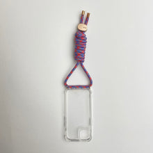 將圖片載入圖庫檢視器 ARNO 可拆式 編繩背帶透明手機殼_亮彩珊瑚