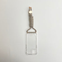 將圖片載入圖庫檢視器 ARNO 可拆式 編繩背帶透明手機殼_麥片奶油