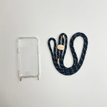 將圖片載入圖庫檢視器 ARNO 可拆式 編繩背帶透明手機殼_粉點藍