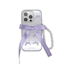 將圖片載入圖庫檢視器 SECOND UNIQUE NAME 透明芭蕾風蝴蝶結紫色手機殼