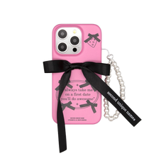 將圖片載入圖庫檢視器 SECOND UNIQUE NAME 芭蕾風蝴蝶結黑色手機殼