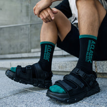 將圖片載入圖庫檢視器 AKIII CLASSIC Granada 雙魔鬼氈全黑涼鞋