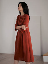 將圖片載入圖庫檢視器 DOLSILNAI 領口刺繡連身洋裝 (2色)