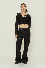 將圖片載入圖庫檢視器 TARGETTO Crochet Bolero 黑色針織衫