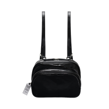 將圖片載入圖庫檢視器 NIEEH 黑色環保皮革雙肩包