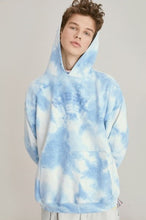 將圖片載入圖庫檢視器 NIEEH 扎染Oversize 藍白色連帽上衣/帽T(BLACKPINK JENNIE、JISOO同款)