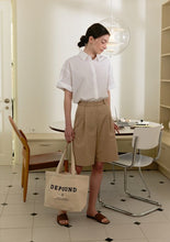 將圖片載入圖庫檢視器 DEPOUND Logo 象牙白長方形帆布包