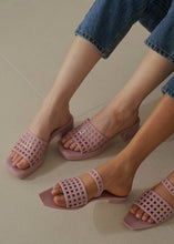 將圖片載入圖庫檢視器 HEAVENLY JELLY Wedge Skin 粉色高跟果凍鞋
