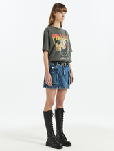 將圖片載入圖庫檢視器 FALLETT Nero Band 四隻貓貓深灰色短袖上衣((G)I-DLE田小娟、韓韶禧同款)