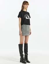 將圖片載入圖庫檢視器 FALLETT Nero Fly 貓貓蝴蝶黑色短袖上衣