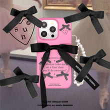 將圖片載入圖庫檢視器 SECOND UNIQUE NAME 芭蕾風蝴蝶結黑色手機殼