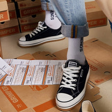 將圖片載入圖庫檢視器 GRIMPER Porcanevas 黑色厚底帆布鞋