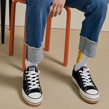 將圖片載入圖庫檢視器 GRIMPER Porcanevas 黑色厚底帆布鞋