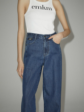 將圖片載入圖庫檢視器 EMKM Signature 深藍牛仔寬褲