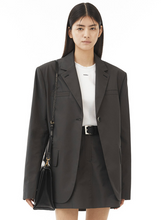 將圖片載入圖庫檢視器 EMKM Stitch Point 灰色迷你短裙